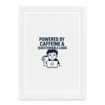 Machine à café et style technique - Affiche encadrée (27 × 37 cm) - blanc - Devant