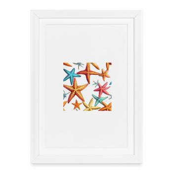 Étoile de mer colorée - Affiche encadrée (27 × 37 cm) - blanc - Devant
