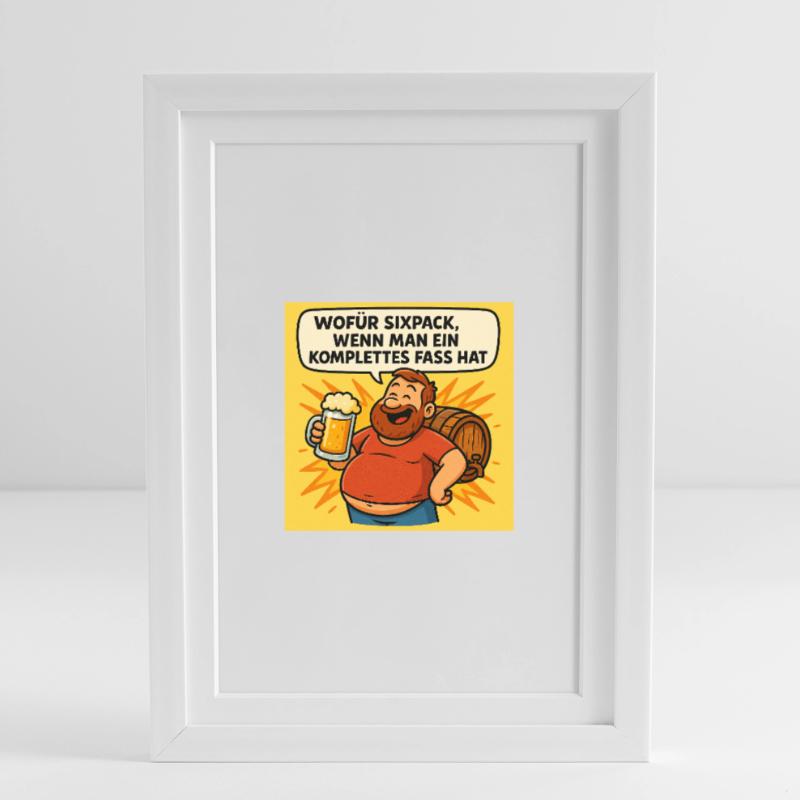 Six Pack oder Fass Gerahmtes Poster (27 × 37 cm)