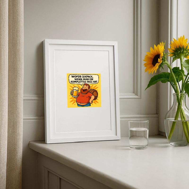 Six Pack oder Fass Gerahmtes Poster (27 × 37 cm)