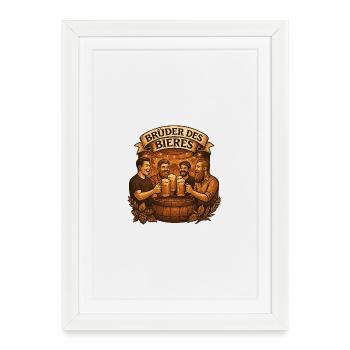Amateurs de bière - Affiche encadrée (27 × 37 cm) - blanc - Devant
