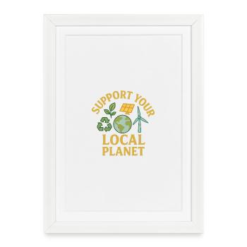 Support Your Local Planet - Gerahmtes Poster (27 × 37 cm) - Weiß - Vorne
