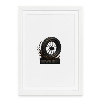 Downhill Mountain Bike Tire - Framed poster (27 × 37 cm) - white - Front