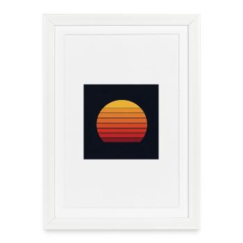 Retro sunset design - Framed poster (27 × 37 cm) - white - Front