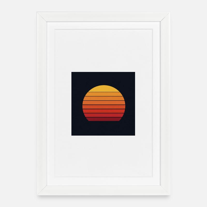Retro sunset design - Framed poster (27 × 37 cm) - white