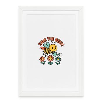 Super-héros Bee : Sauvez les abeilles ! - Affiche encadrée (27 × 37 cm) - blanc - Devant