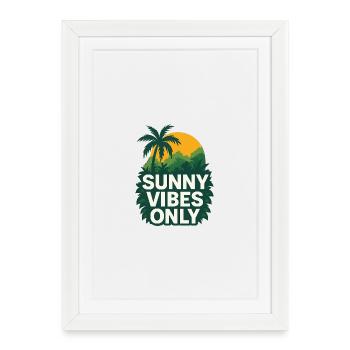 Sunny vibes with jungle motifs - Framed poster (27 × 37 cm) - white - Front
