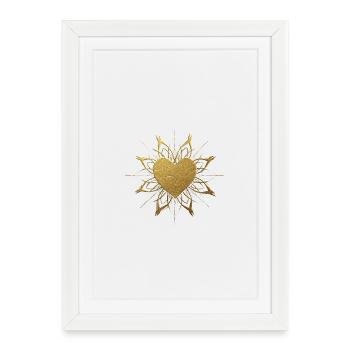 Ornement de coeur doré - Affiche encadrée (27 × 37 cm) - blanc - Devant