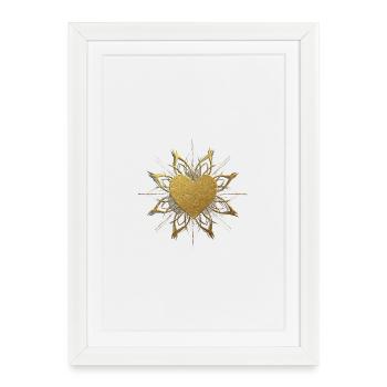 Golden Heart Ornament - Framed poster (27 × 37 cm) - white - Front