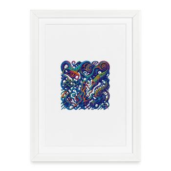 Grille d’hallucination - Affiche encadrée (27 × 37 cm) - blanc - Devant