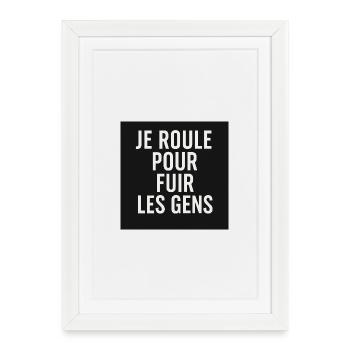 I ride to run away from people – Biker design - Framed poster (27 × 37 cm) - white - Front