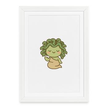 Mythological kawaii jellyfish - Framed poster (27 × 37 cm) - white - Front