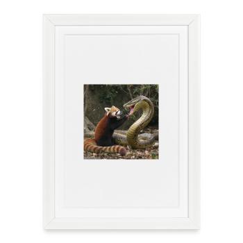 Motif de chasseur safari sauvage - Affiche encadrée (27 × 37 cm) - blanc - Devant