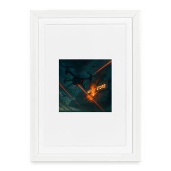 Image d’attaque futuriste de la base aérienne - Affiche encadrée (27 × 37 cm) - blanc - Devant