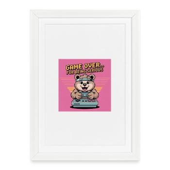Teddy Bear Gierczak Thème rétro drôle - Affiche encadrée (27 × 37 cm) - blanc - Devant