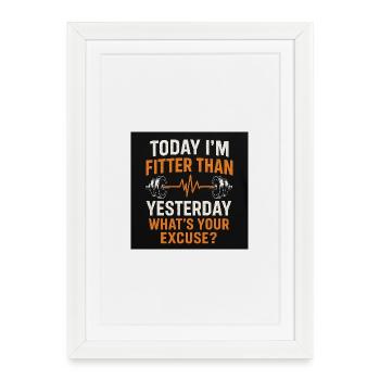 Motivation gym fitness training - Affiche encadrée (27 × 37 cm) - blanc - Devant