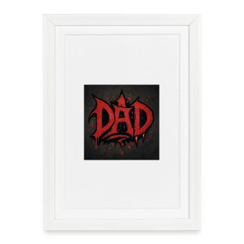 Bloody Dad's Creepy Design - Framed poster (27 × 37 cm) - white - Front