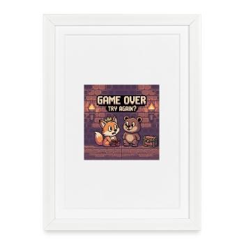 Pixel Art Game Over Scene for Pets - Framed poster (27 × 37 cm) - white - Front