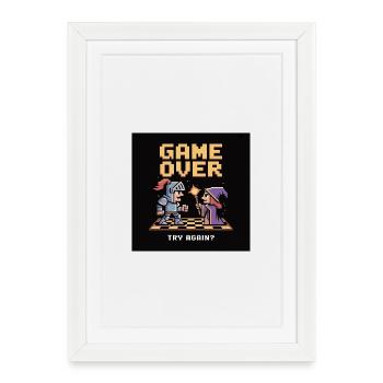 Game Over Pixel Duel Design - Affiche encadrée (27 × 37 cm) - blanc - Devant
