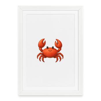 Red Crab Cartoon - Framed poster (27 × 37 cm) - white - Front