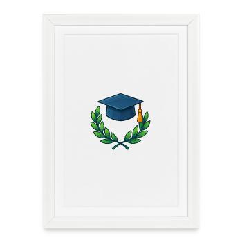 Diplôme académique Conception de couronnes - Affiche encadrée (27 × 37 cm) - blanc - Devant