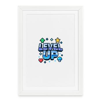Motivations de jeu Level Up - Affiche encadrée (27 × 37 cm) - blanc - Devant