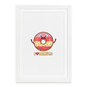 I Love Donuts - Framed poster (27 × 37 cm) - white - Front