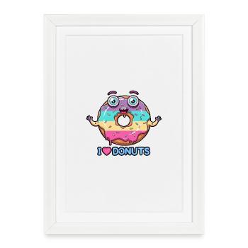 Crazy Donut - Framed poster (27 × 37 cm) - white - Front