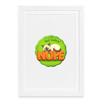 Cat Don't feel like it - not today - Framed poster (27 × 37 cm) - white - Front