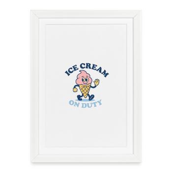 Glaces en service - Affiche encadrée (27 × 37 cm) - blanc - Devant