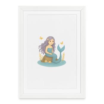 Nordic Fantasy - Sirène violette - Affiche encadrée (27 × 37 cm) - blanc - Devant