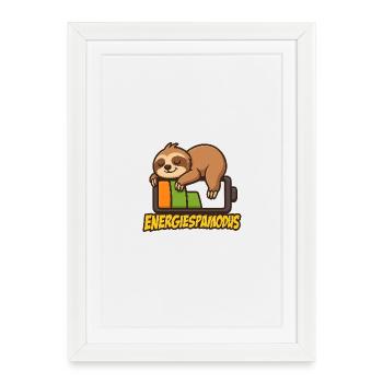 Cute Sloth Energy Saving Logo - Framed poster (27 × 37 cm) - white - Front