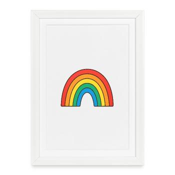 Vivid rainbow illustration in retro colors - Framed poster (27 × 37 cm) - white - Front