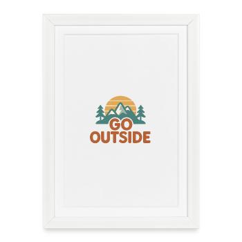 Motif de montagne avec un thème nature et aventure - Affiche encadrée (27 × 37 cm) - blanc - Devant