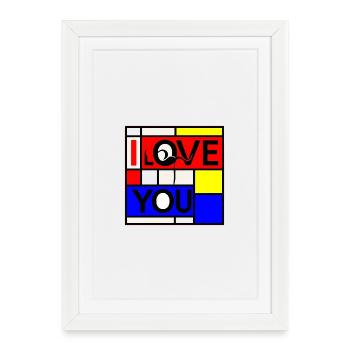 Abstract Love and You Geometric Design - Framed poster (27 × 37 cm) - white - Front