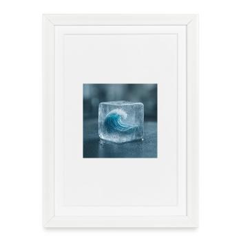 Eisskulptur mit Meereswelle - Framed poster (27 × 37 cm) - white - Front