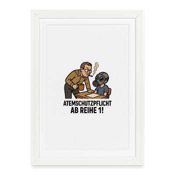 Professeur Café Cigarettes Mauvaise haleine - Affiche encadrée (27 × 37 cm) - blanc - Devant