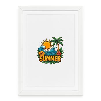 Motif du paradis tropical d’été - Affiche encadrée (27 × 37 cm) - blanc - Devant
