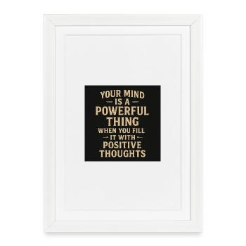 Lemme motivant avec des pensées positives - Affiche encadrée (27 × 37 cm) - blanc - Devant