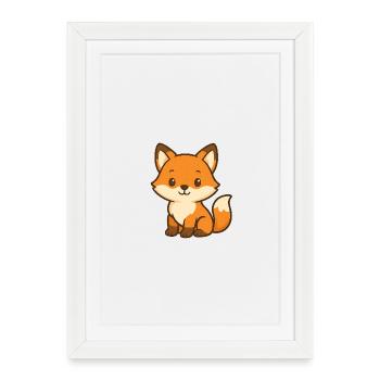 Cute fox bear children's design - Framed poster (27 × 37 cm) - white - Front