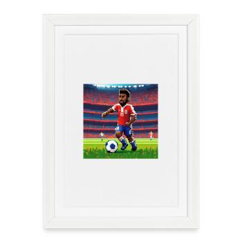 Pixel Player Character on the Pitch - Framed poster (27 × 37 cm) - white - Front