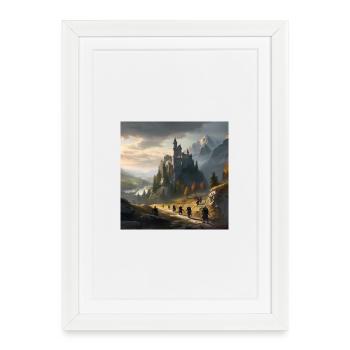 Castle Integration with Fantasy Place - Framed poster (27 × 37 cm) - white - Front