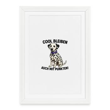 Dalmatien à collier violet - Affiche encadrée (27 × 37 cm) - blanc - Devant