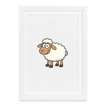 Cute Sheep Design for Kids - Framed poster (27 × 37 cm) - white - Front