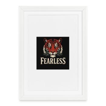 Tigre effronté avec texte intrépide - Affiche encadrée (27 × 37 cm) - blanc - Devant
