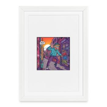 Youthful street style in graffiti street - Framed poster (27 × 37 cm) - white - Front