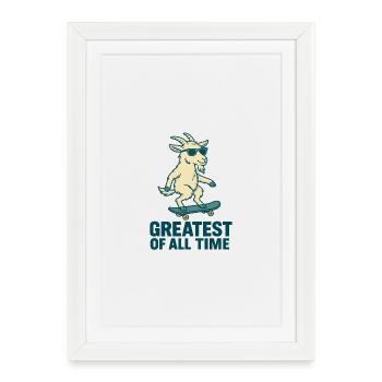 GOAT - le plus grand de tous les temps - Affiche encadrée (27 × 37 cm) - blanc - Devant