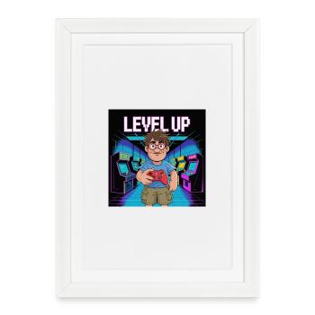 Retro Gamer niveau supérieur illustration - Affiche encadrée (27 × 37 cm) - blanc - Devant