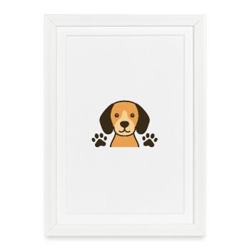 Dog with paws - Framed poster (27 × 37 cm) - white - Front