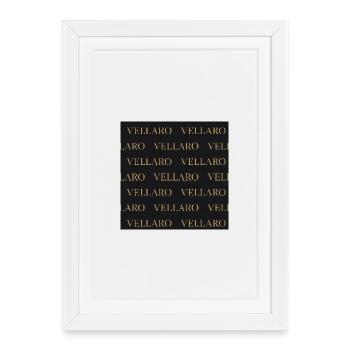 Élégant motif doré sur fond noir - Affiche encadrée (27 × 37 cm) - blanc - Devant